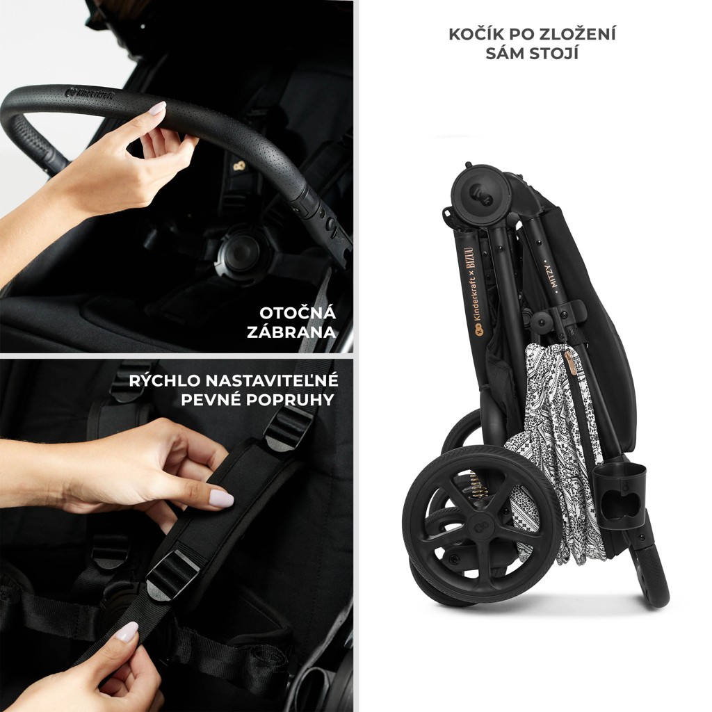 KINDERKRAFT Kočík športový Mitzy Lunar Black Bizuu