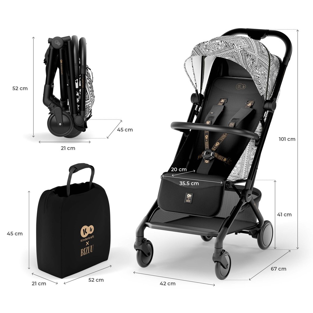 KINDERKRAFT Kočík športový Pilot 2 Lunar Black Bizuu