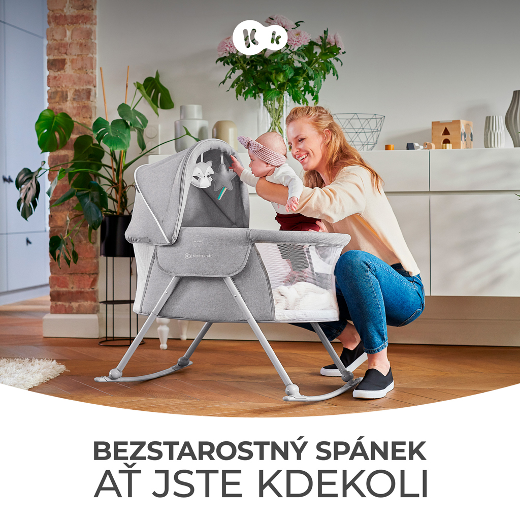 KINDERKRAFT Postieľka detská 3v1 Lovi Gray