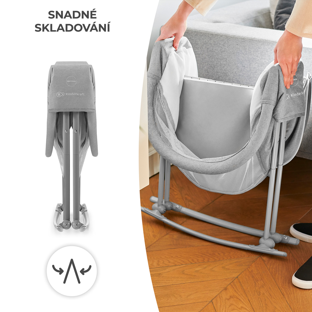 KINDERKRAFT Postieľka detská 3v1 Lovi Gray