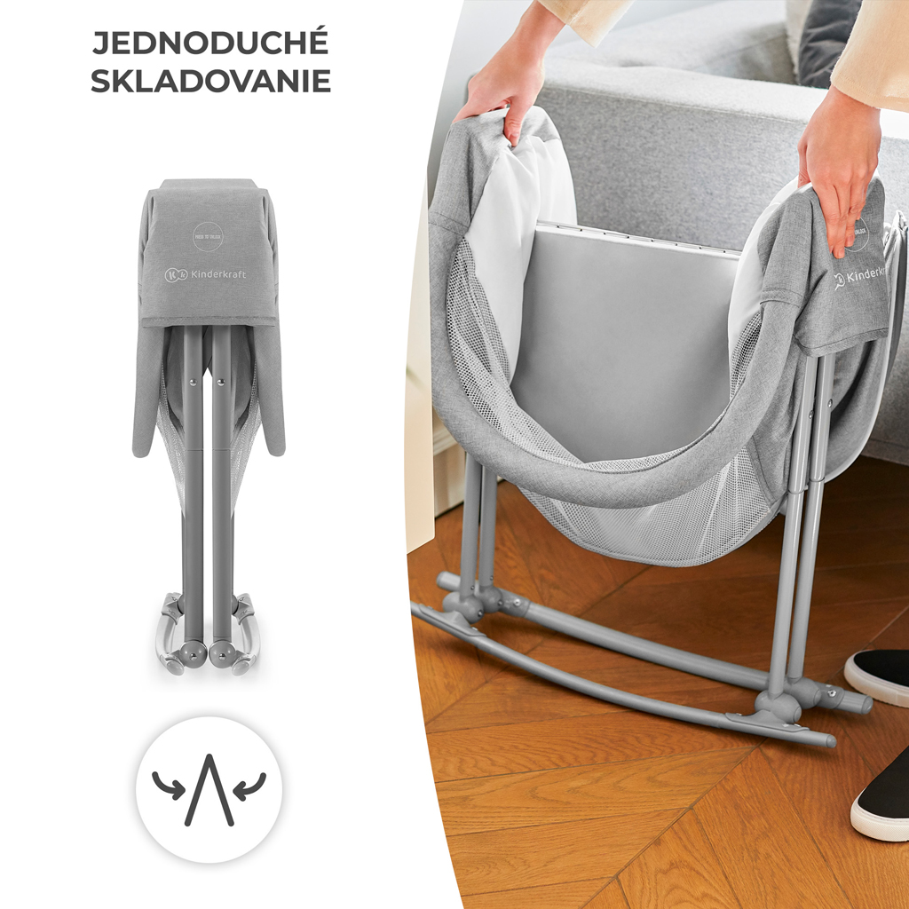 KINDERKRAFT Postieľka detská 3v1 Lovi Gray