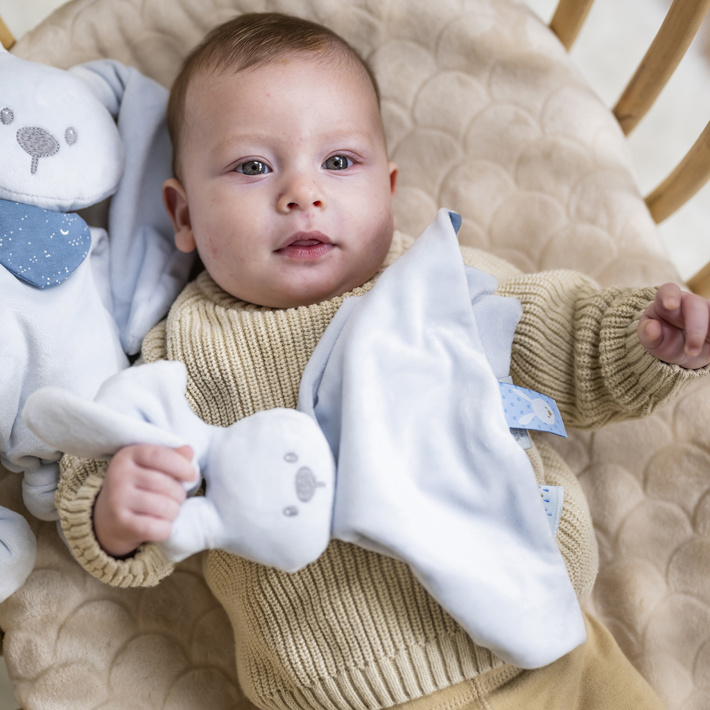 NATTOU Maznáčik mini Lapidou Glow svetlomodrý 28 cm, 0 m+