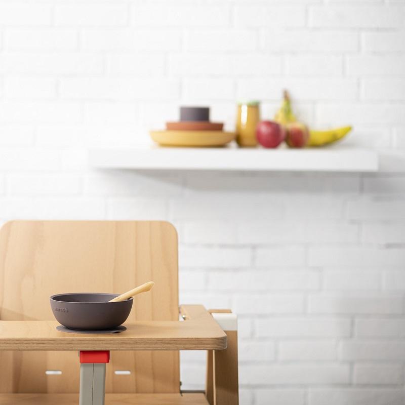 NATTOU Set jedálenský silikonový 4 ks ružovo-fialový bez BPA