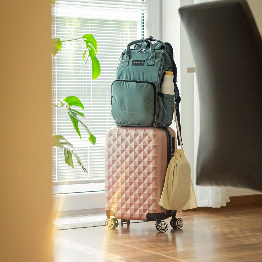 PETITE&amp;MARS Batoh prebaľovací na kočík Jack - séria Catchthemoment Misty Green