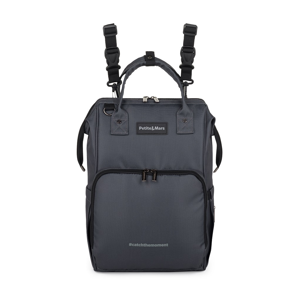 PETITE&amp;MARS Batoh prebaľovací na kočík Jack - séria Catchthemoment Ultimate Grey