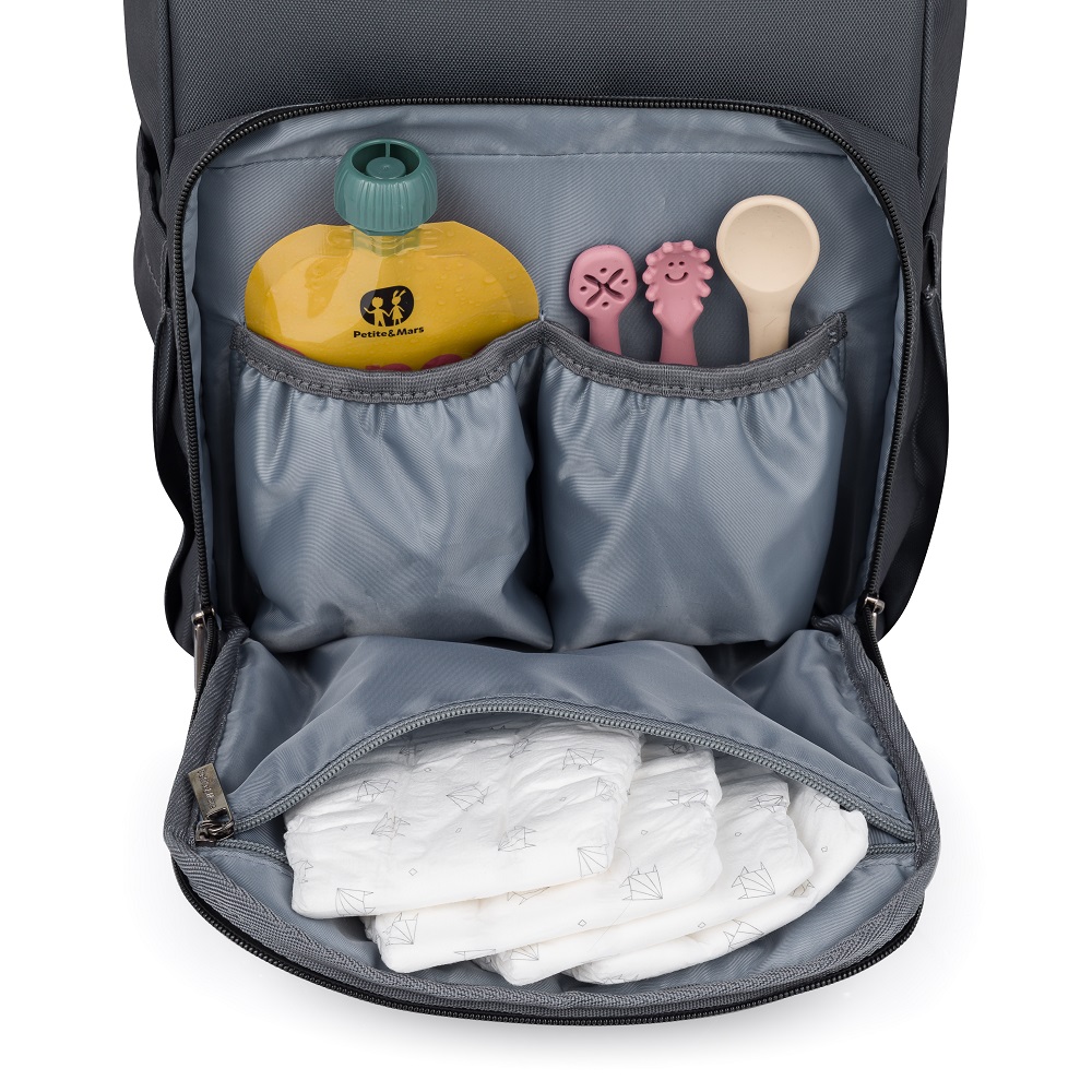 PETITE&amp;MARS Batoh prebaľovací na kočík Jack - séria Catchthemoment Ultimate Grey