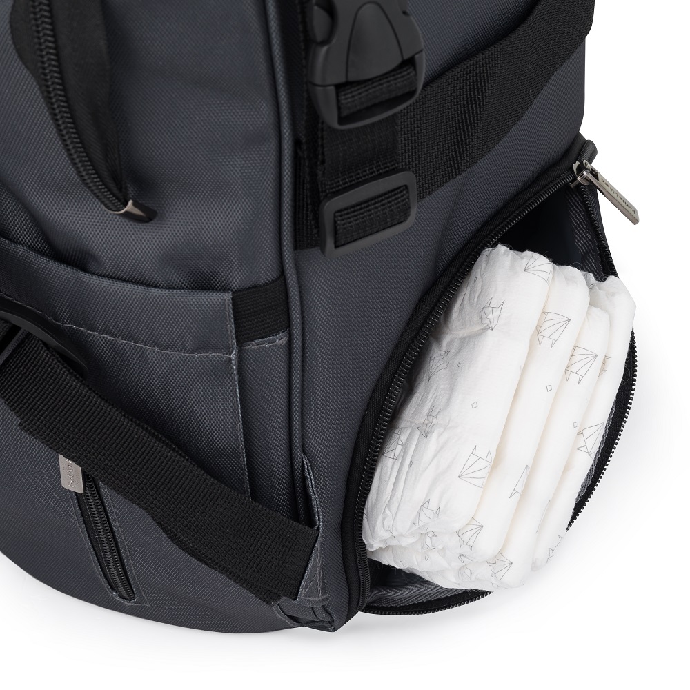 PETITE&amp;MARS Batoh prebaľovací na kočík Jack - séria Catchthemoment Ultimate Grey