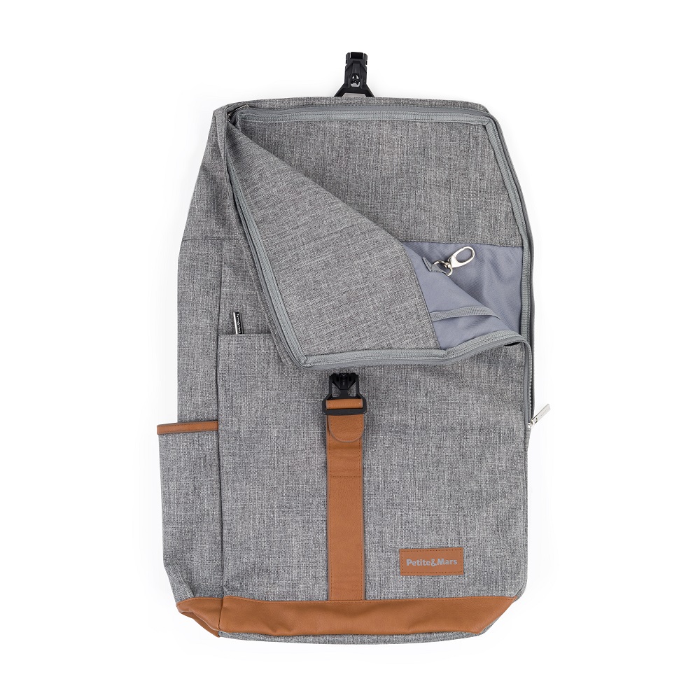 PETITE&amp;MARS Batoh prebaľovací na kočík Jackob Ultimate Grey