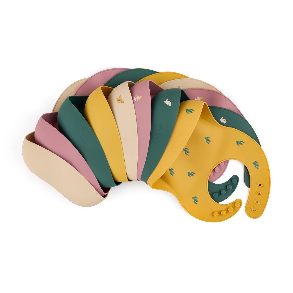 PETITE&amp;MARS Podbradník silikónový Take&amp;Match Ochre Cacti 6m+