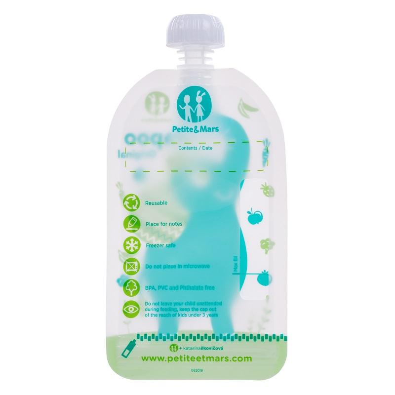 PETITE&amp;MARS Kapsička na jedlo Papoo Original Elephant 6 ks