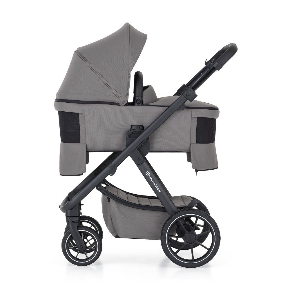 PETITE&amp;MARS Kočík kombinovaný ICON 2v1 Dove Grey LITE RWS + Core Pro i-Size Black Grey + Báza