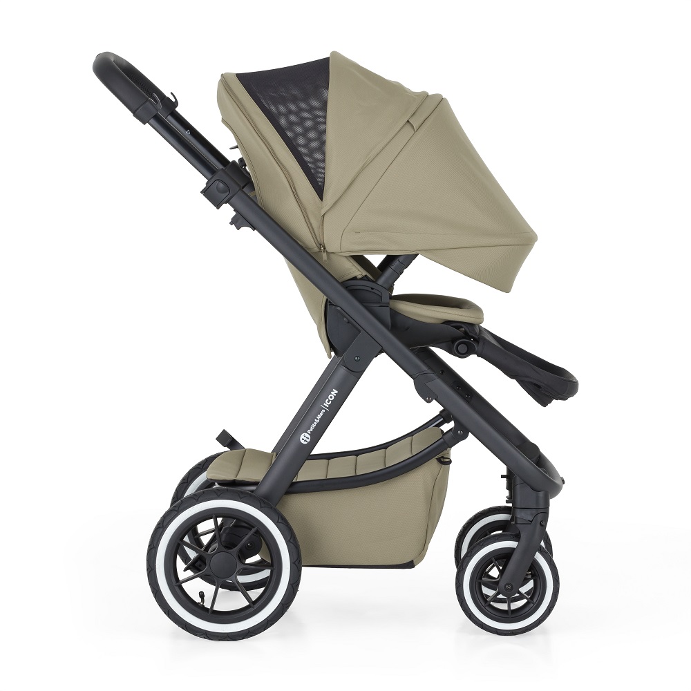 PETITE&amp;MARS Kočík kombinovaný ICON 2v1 Mossy Green LITE AIR + Core Pro i-Size Black Grey + Báza
