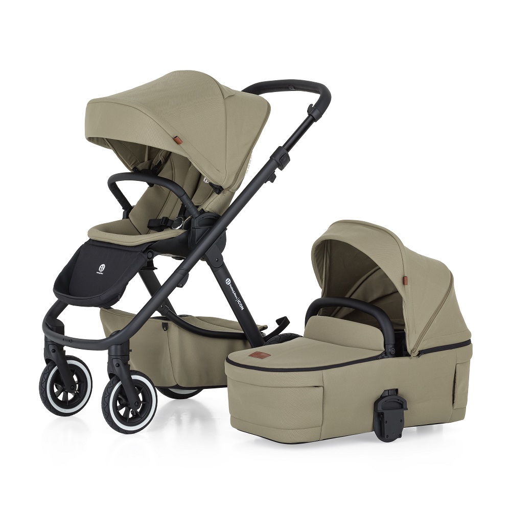 PETITE&amp;MARS Kočík kombinovaný ICON 2v1 Mossy Green XXL AIR + Core Pro i-Size Black Grey + Báza
