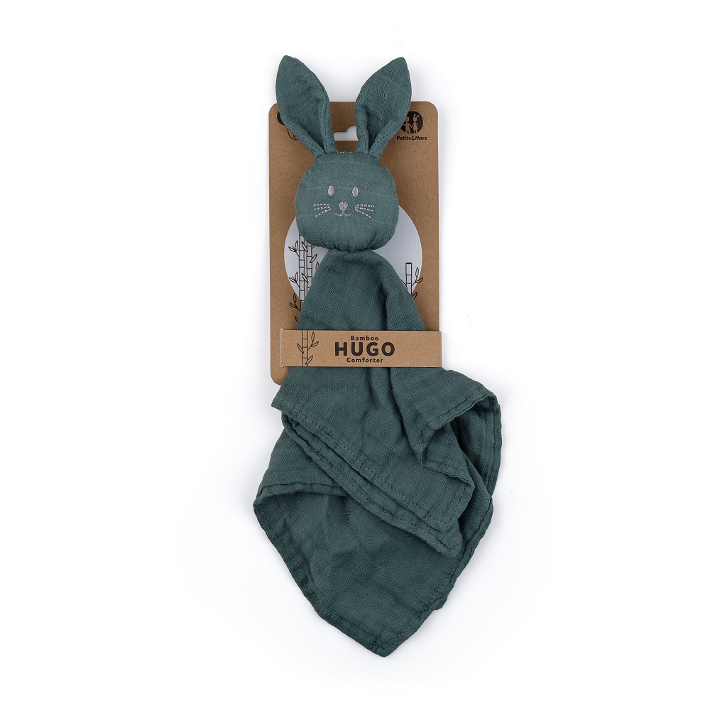 PETITE&amp;MARS Maznáčik bambusový mušelínový Hugo Misty Green 0m+