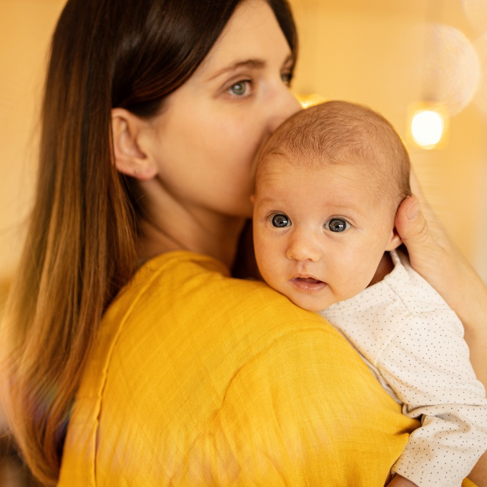 PETITE&amp;MARS Sada plienok bambusová mušelínová 3ks Moussy Ochre Leaves, 68 x 68 cm