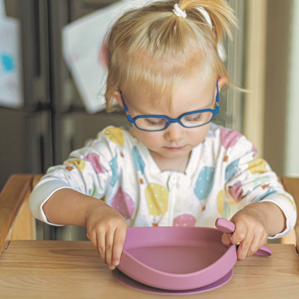 PETITE&amp;MARS Set jedálenský silikónový TAKE&amp;MATCH 2 ks tanier + miska Dusty Pink 6m+