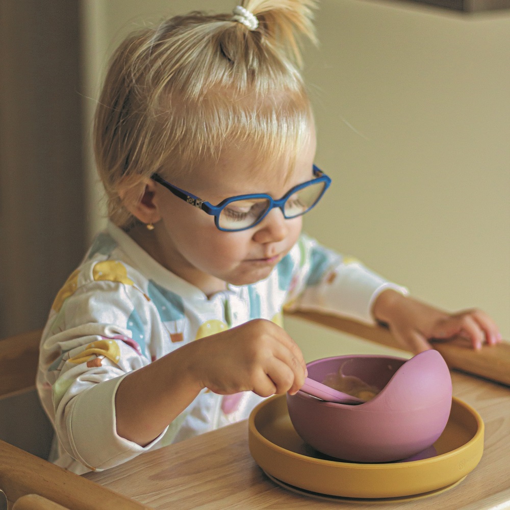 PETITE&amp;MARS Set jedálenský silikónový TAKE&amp;MATCH 2 ks tanier + miska Dusty Pink 6m+