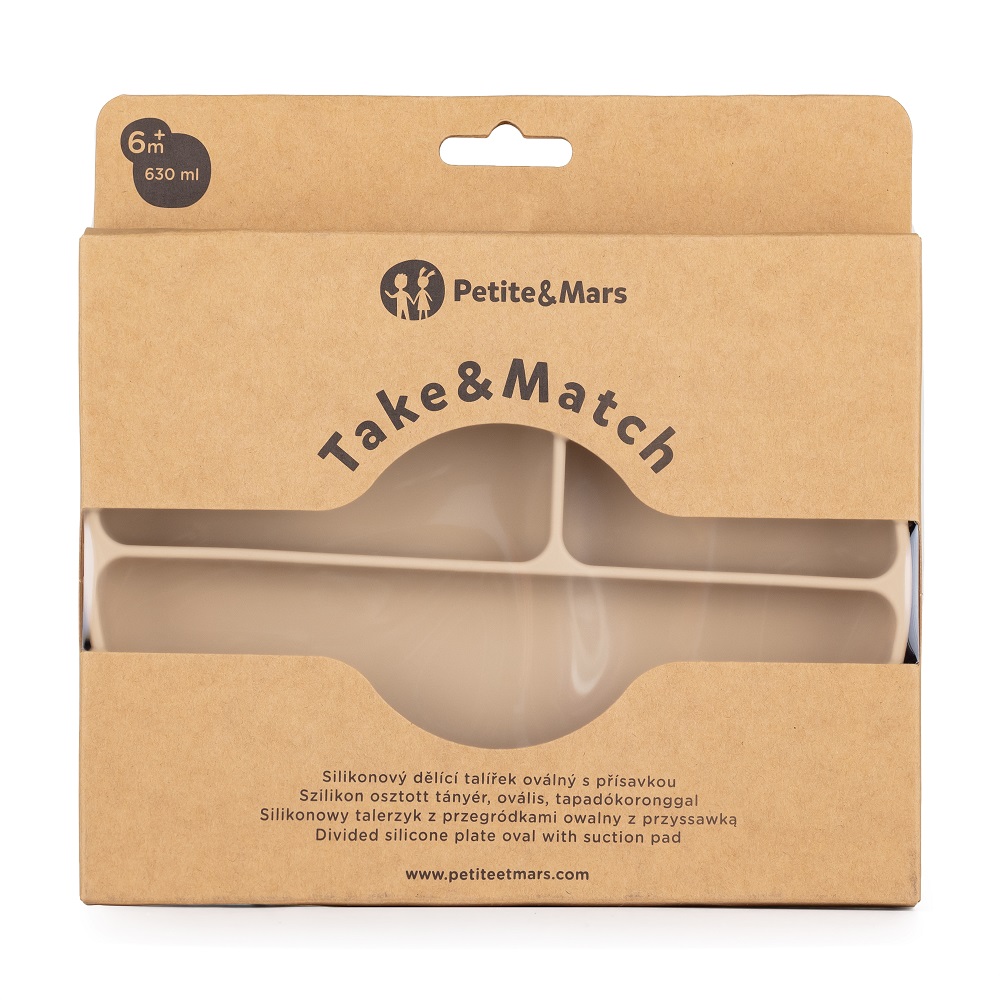 PETITE&amp;MARS Tanierik silikónový deliaci oválny Take&amp;Match Desert Sand 6m+