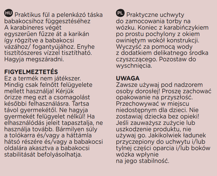 PETITE&amp;MARS Úchytky Hang na zavesenie tašky na kočík - 2 ks