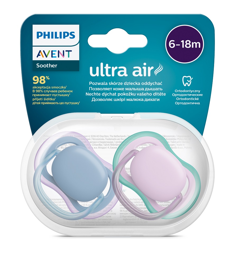 Philips AVENT Cumlík Ultra air neutral 6-18m dievča modrá 2ks