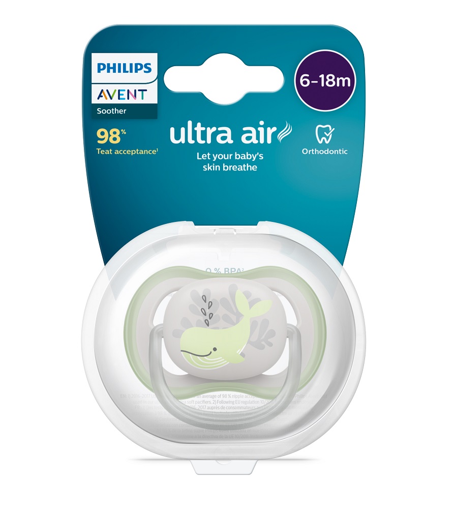 Philips AVENT Cumlík Ultra air obrázok 6-18m veľryba 1ks