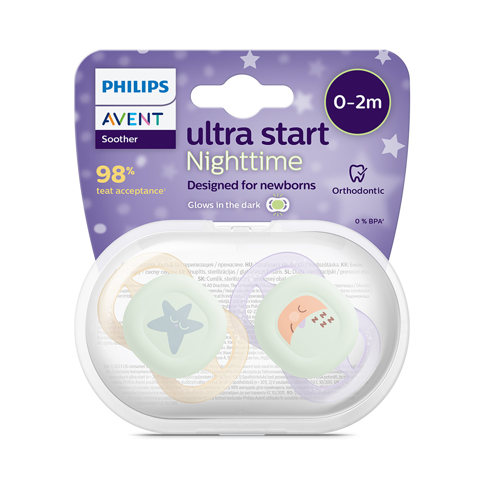 Philips AVENT Cumlík Ultrastart nočný 0-2m dievča 2 ks