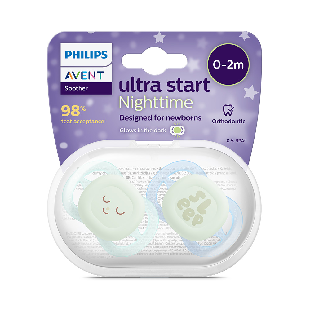 Philips AVENT Cumlík Ultrastart nočný 0-2m chlapec 2 ks