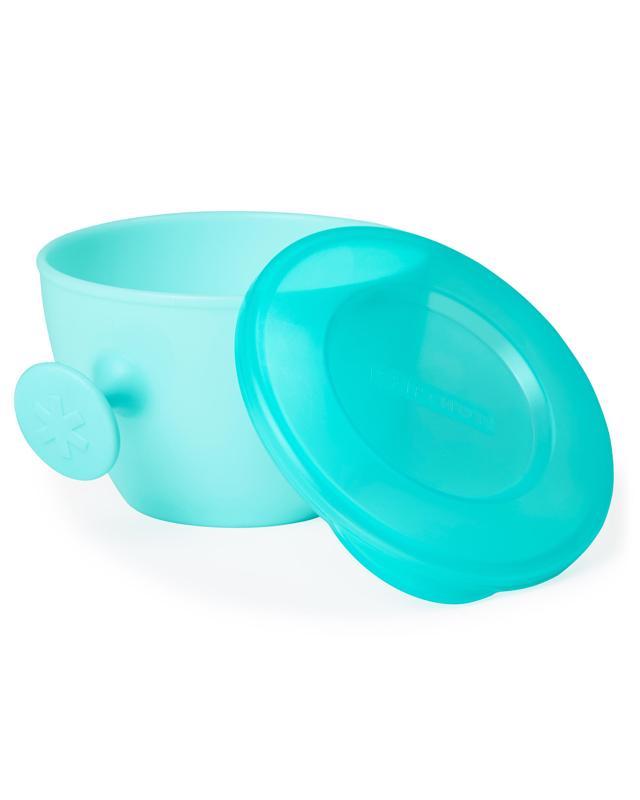 SKIP HOP Misky s vrchnákom a držiakom Easy Grab Grey,Teal 2 x 240 ml, 3m+