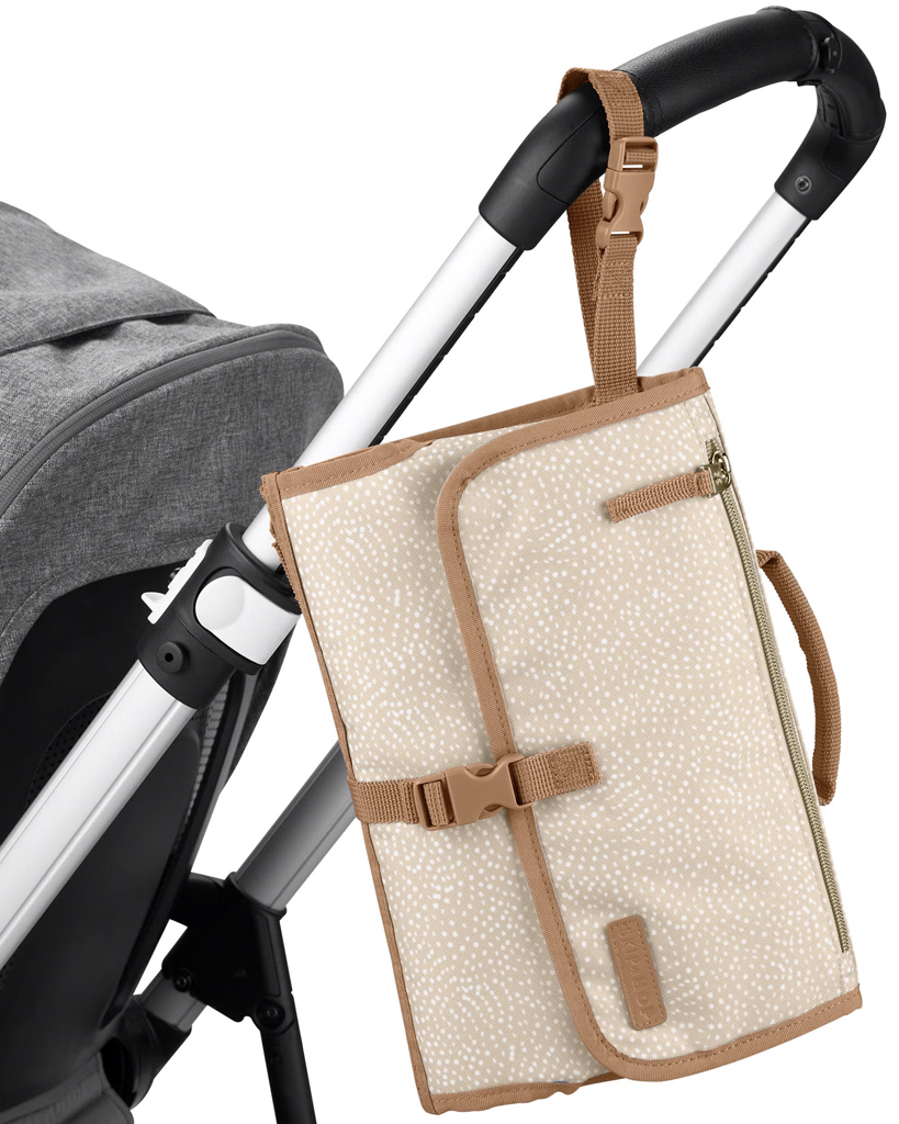 SKIP HOP Podložka prebaľovacia cestovná 2v1 Pronto Beige swirl dot