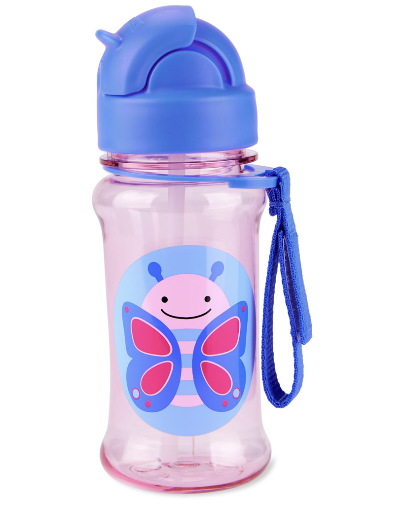 SKIP HOP Zoo tritan Fľaša so slamkou 355ml Motýlik 12m+
