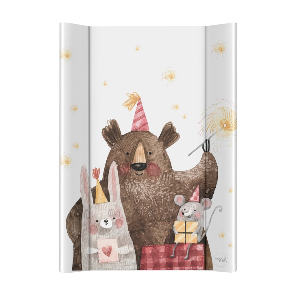 CEBA BABY Podložka prebaľovacia 2-hranná s pevnou doskou (50x70) Basic Celebration
