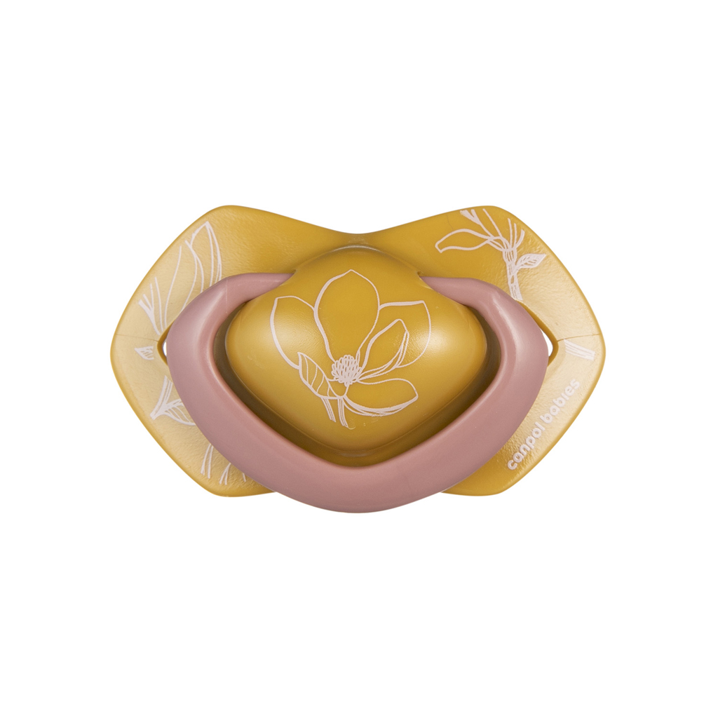 CANPOL BABIES Cumlík silikónový symetrický Light touch GOLD 18m+m 2ks ružový