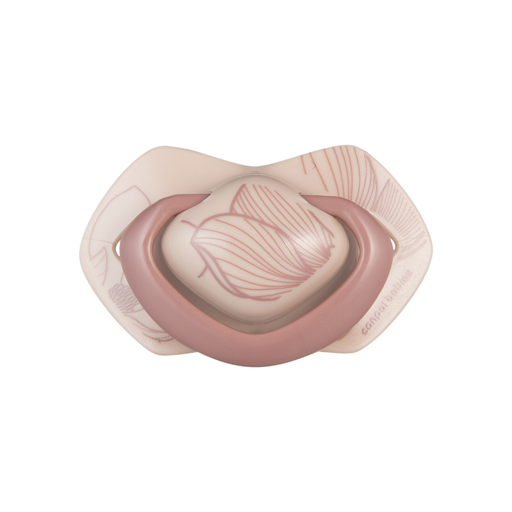 CANPOL BABIES Cumlík silikónový symetrický Light touch GOLD 18m+m 2ks ružový