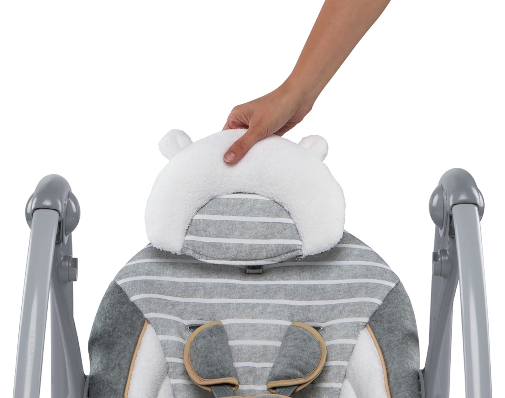 INGENUITY Hojdačka konvertibilná cestovná s melódiou Bella Teddy™ 0m+ do 9kg