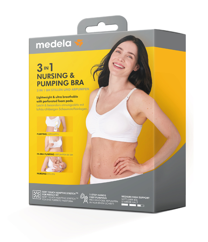MEDELA Podprsenka 3v1 pre dojčenie a odsávanie, biela XXL