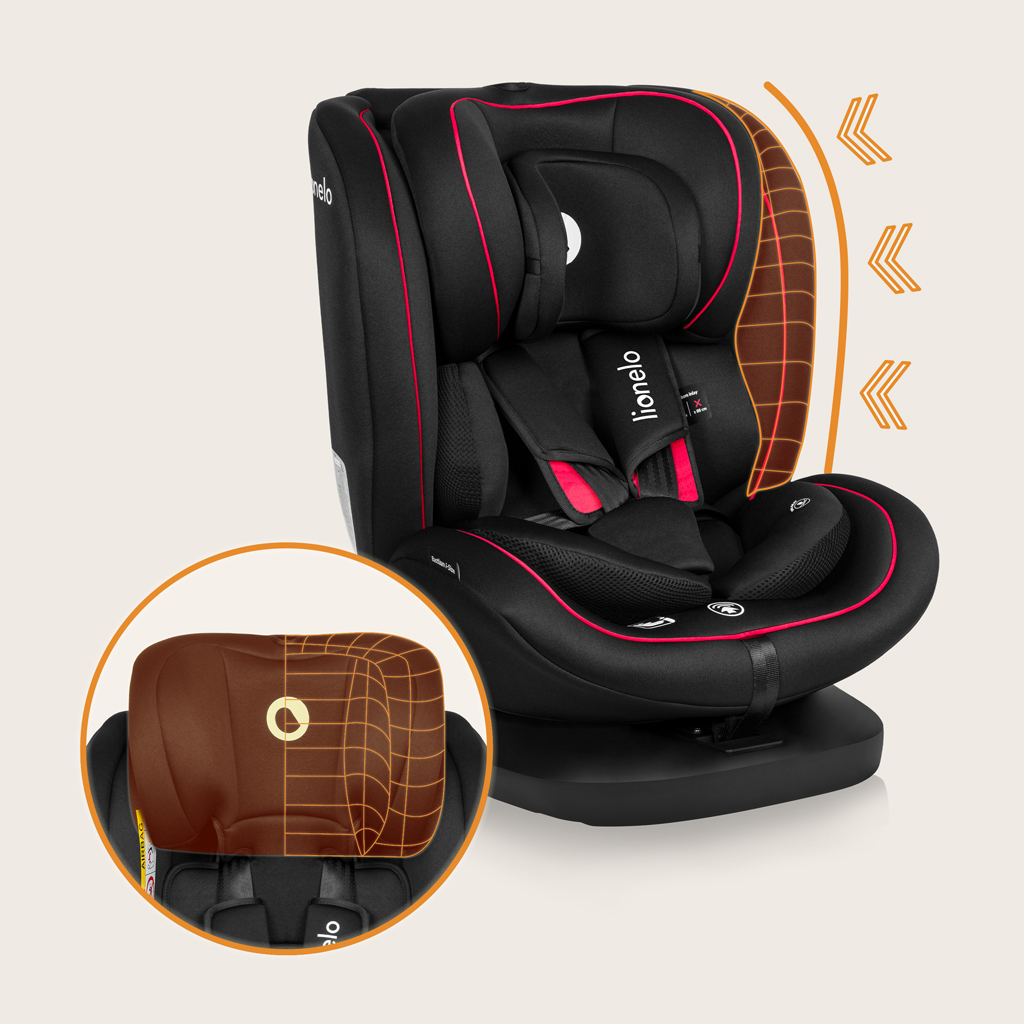 LIONELO Autosedačka Bastiaan i-Size (40-150 cm) Black Red