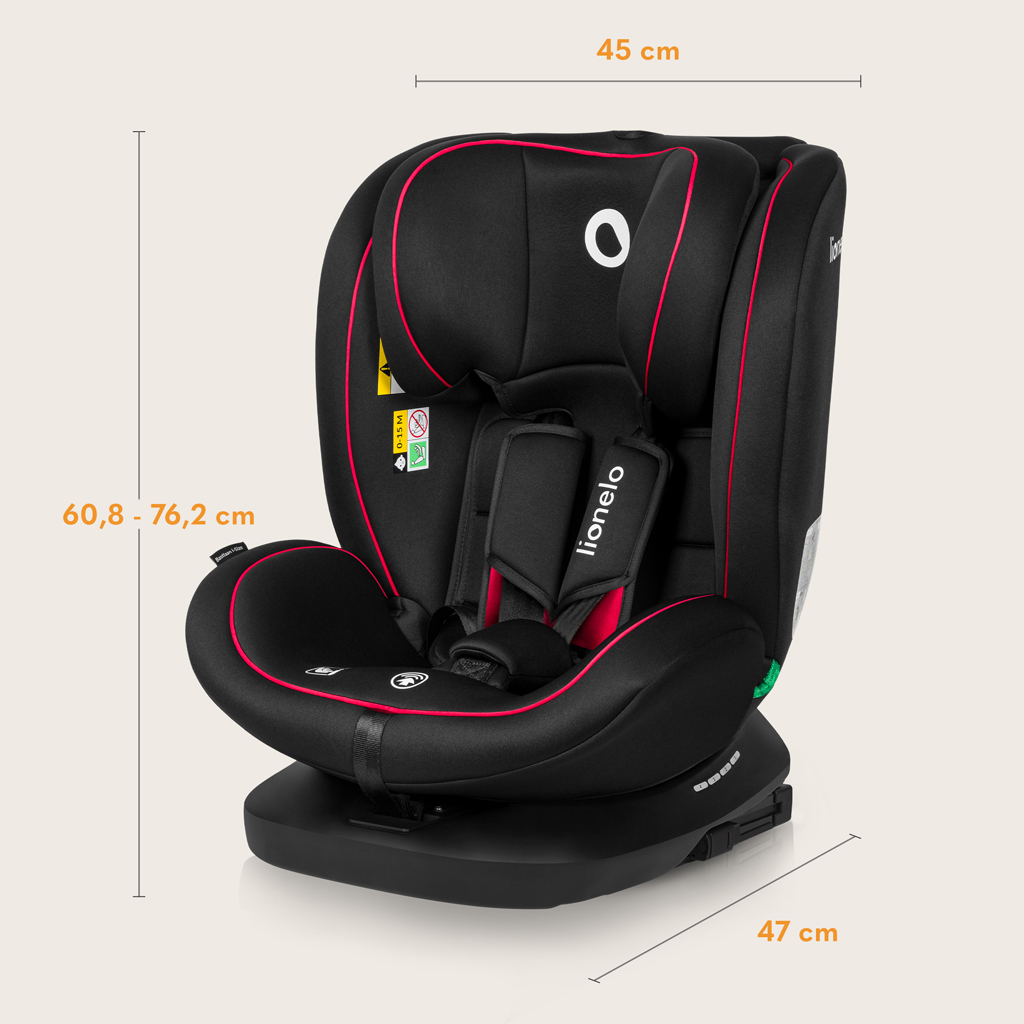 LIONELO Autosedačka Bastiaan i-Size (40-150 cm) Black Red