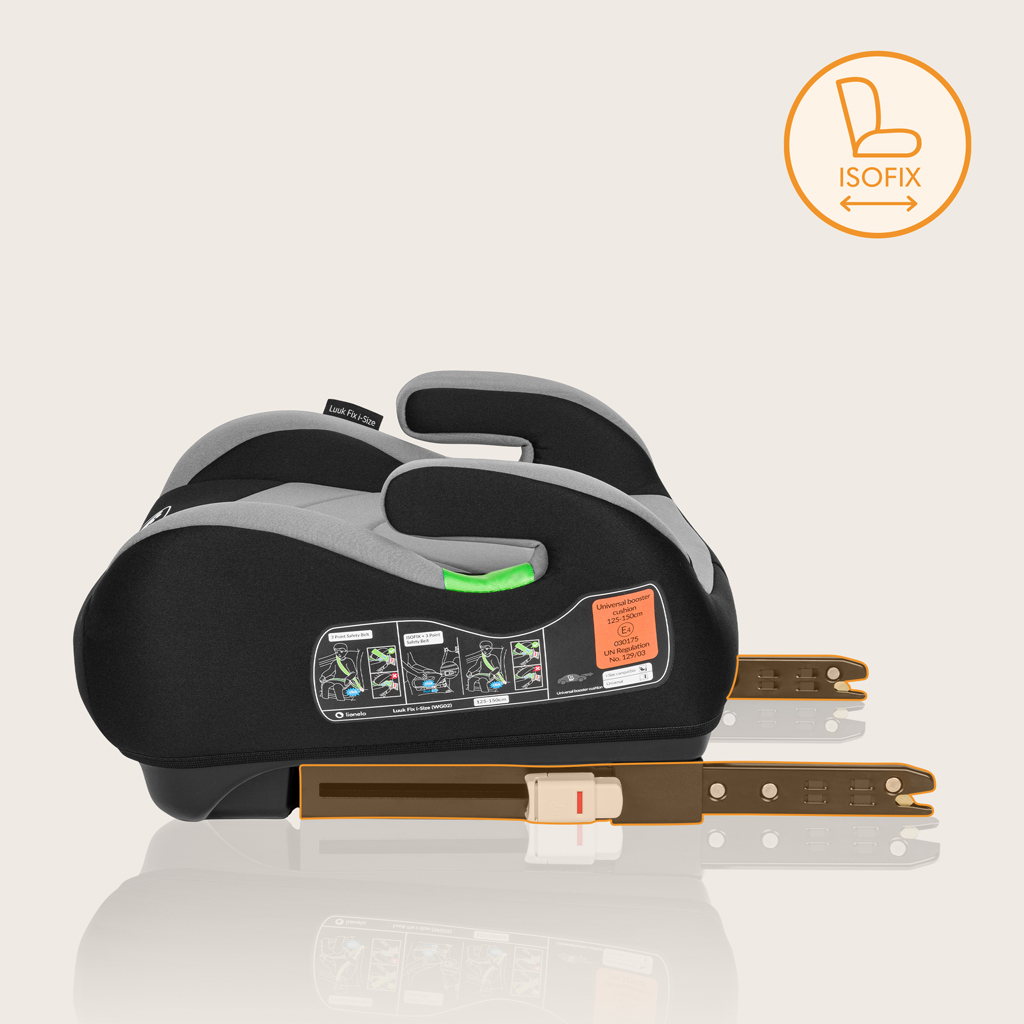 LIONELO Podsedák Luuk Fix i-Size (125-150 cm) Grey Stone