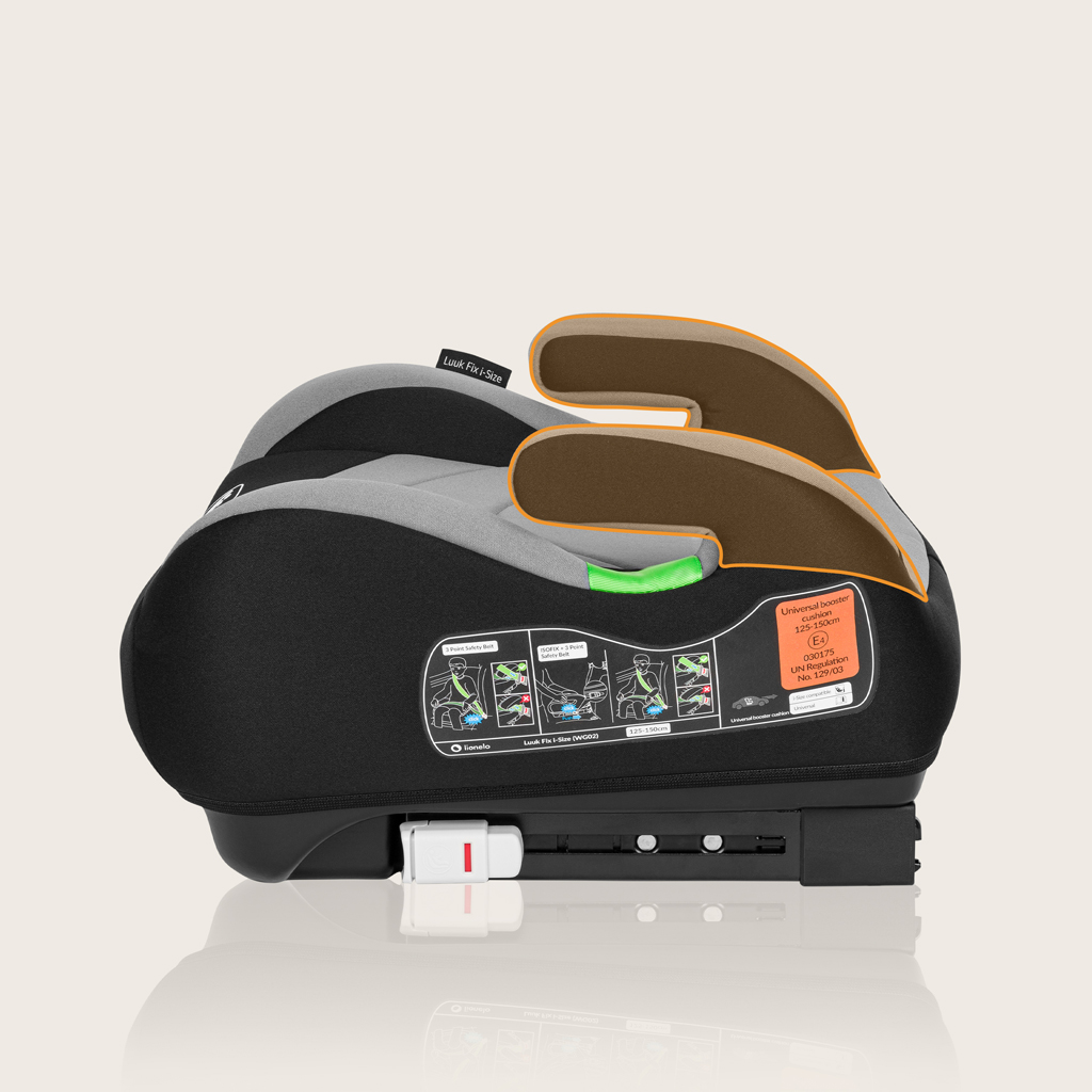 LIONELO Podsedák Luuk Fix i-Size (125-150 cm) Grey Stone