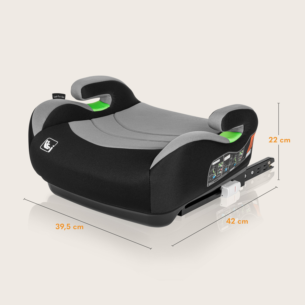 LIONELO Podsedák Luuk Fix i-Size (125-150 cm) Grey Stone