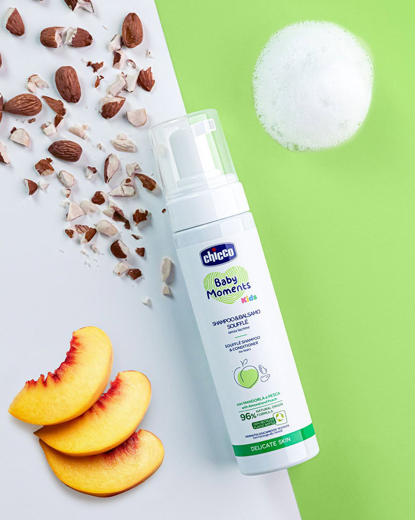 CHICCO Šampón a kondicionér na vlasy soufflé Baby moments Kids 150ml, 0m+
