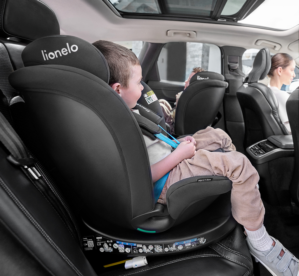 LIONELO Autosedačka Navy i-Size (40-150 cm) Black Turquoise