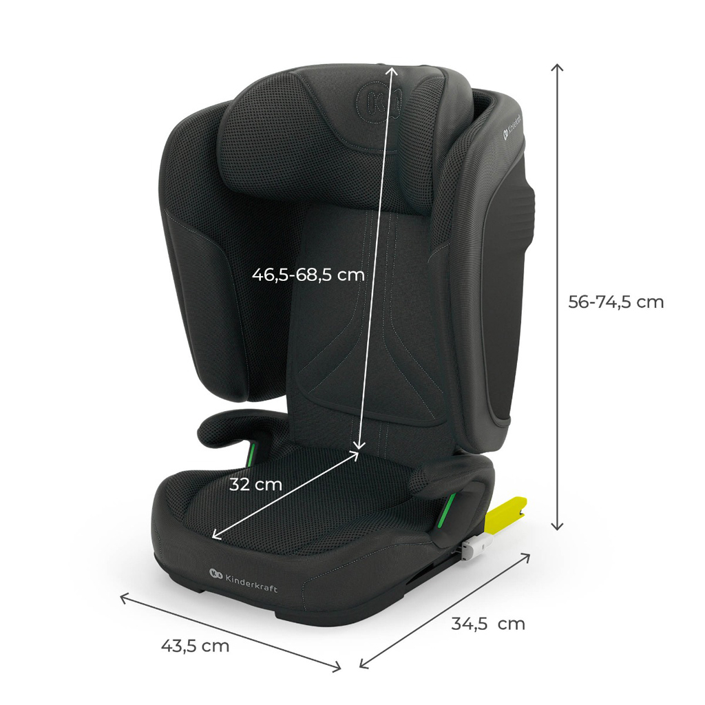 KINDERKRAFT Autosedačka skladacia Unity 2 I-Size (100-150 cm) Black