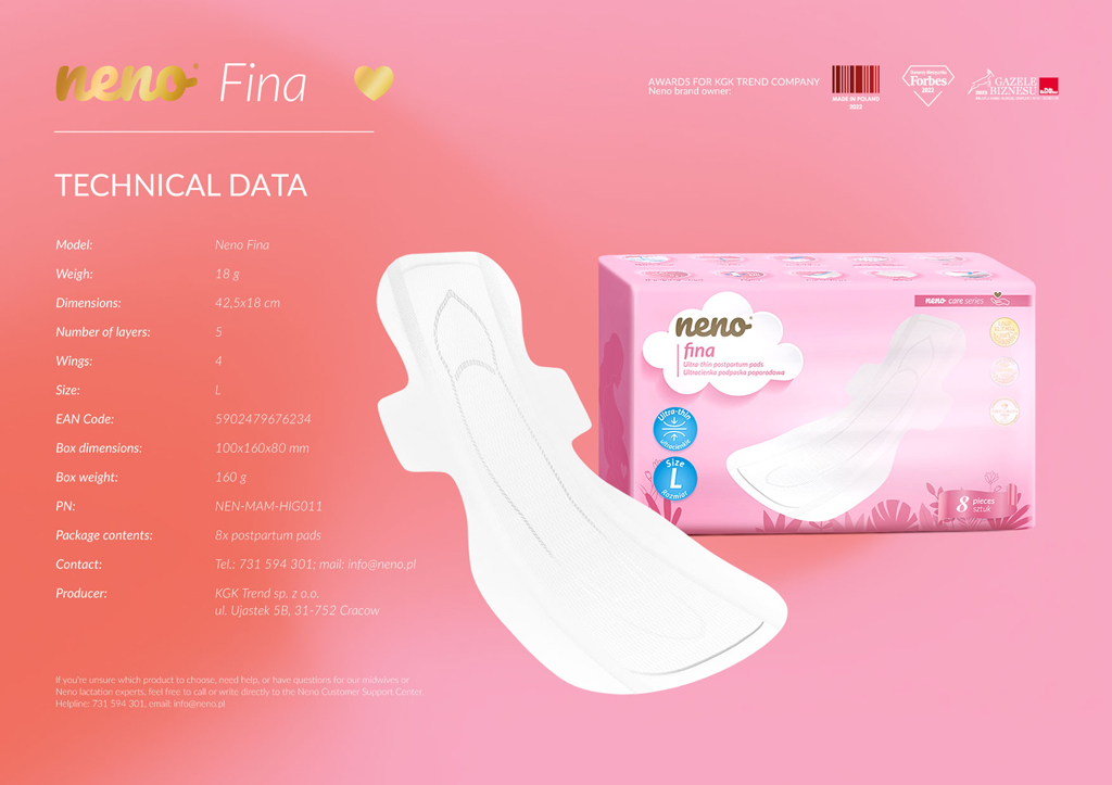 NENO Vložky popôrodné ultra tenké Fina veľ. L 8ks