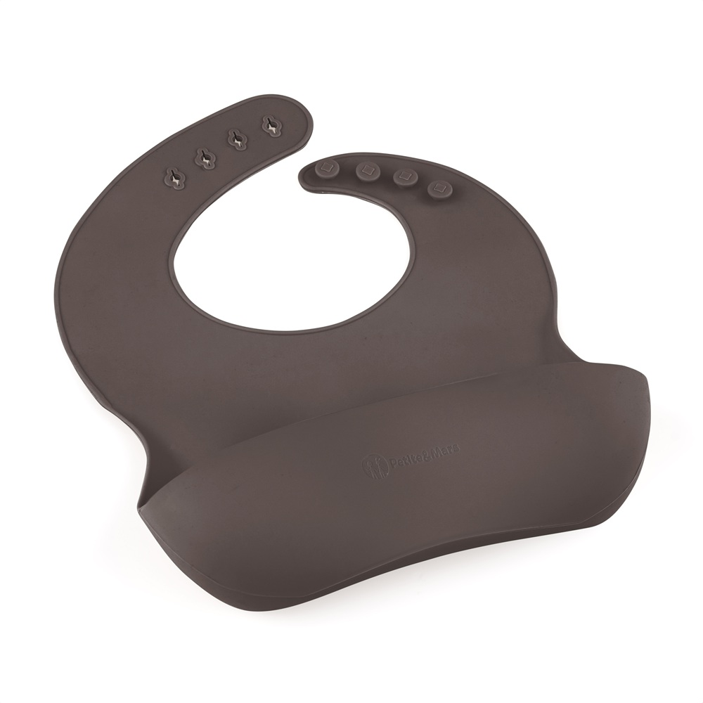 PETITE&amp;MARS Podbradník silikónový Take&amp;Match Bitter Cocoa 6m+