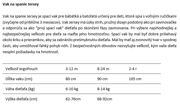 ERGOPOUCH Vak na spanie organická bavlna Jersey Savannah 3-12 m, 6-10 kg, 2,5 tog