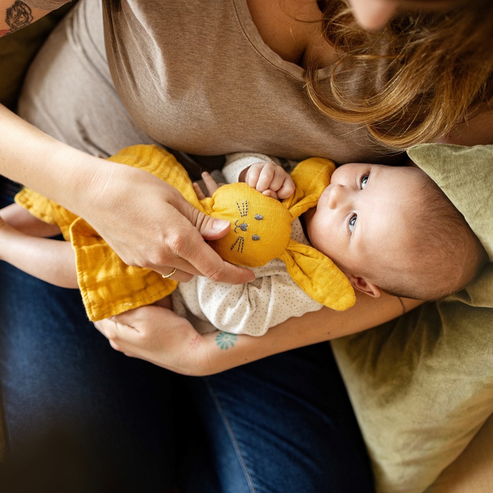 PETITE&amp;MARS Maznáčik bambusový mušelínový Hugo Cinnamon Spice 0m+