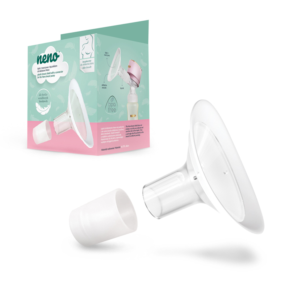 NENO Štít prsný plastový s konektorom pre odsávačky mlieka Neno 21mm