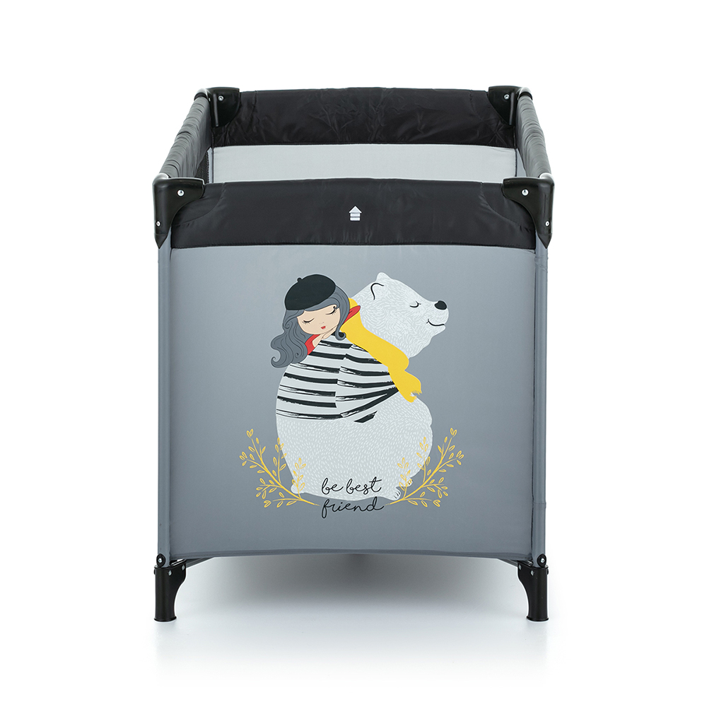 PETITE&amp;MARS Postieľka cestovná Nyja Teddy Friend Coal​