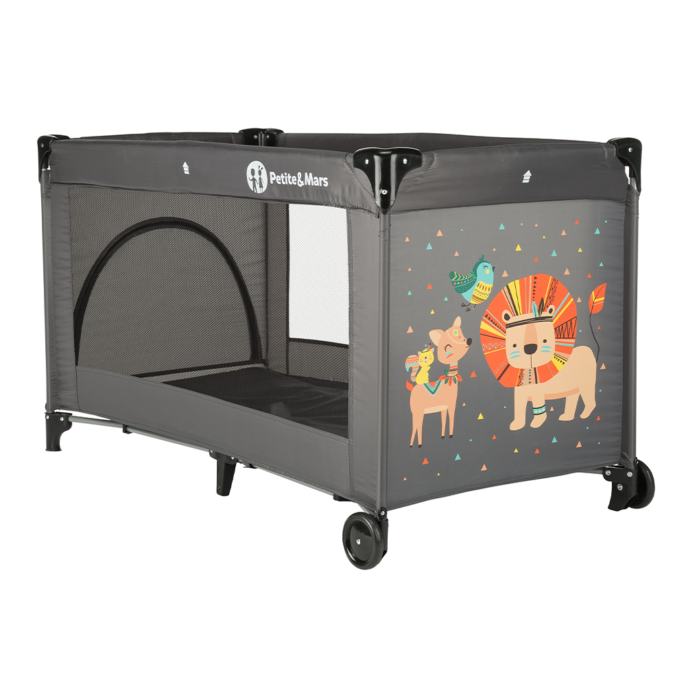 PETITE&amp;MARS Postieľka cestovná Koot - Lion Grey